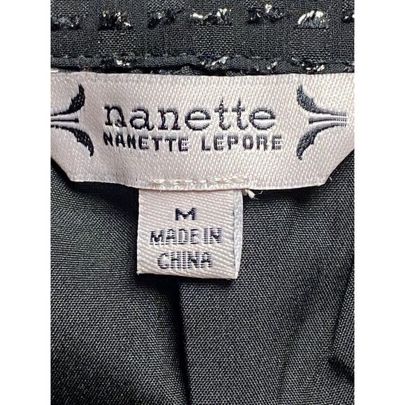 N2. Nanette Top Size M Black Blouse Balloon Sleeve V Neck NWT $88 - Picture 7 of 10